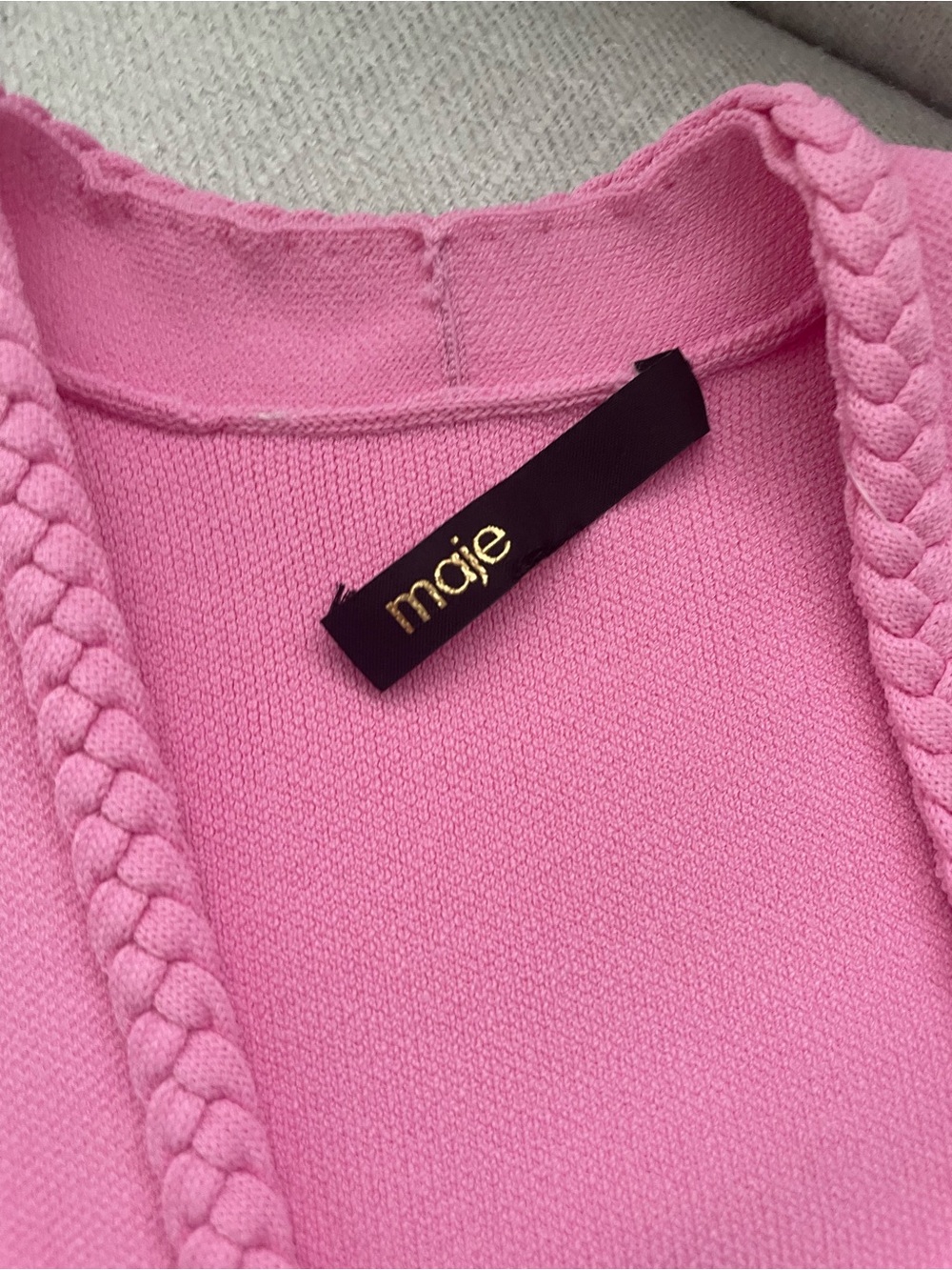 Maje pink braided cardigan - Picture 6 of 9
